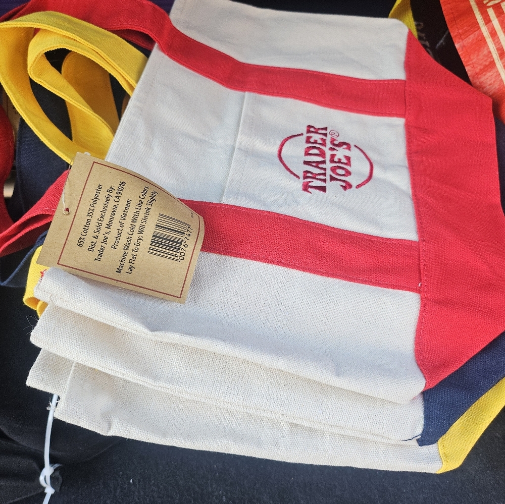 Red Traders Joe mini tote
